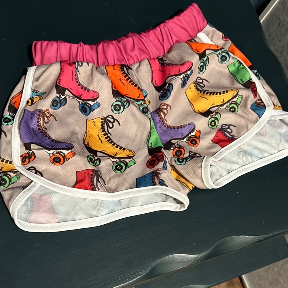 Colorful Roller Skate Print Shorts